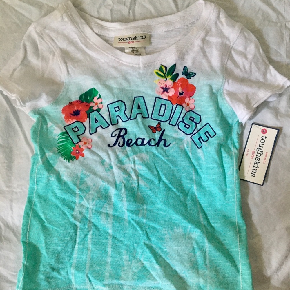 Size 4t girls new cotton shirt paradise beach